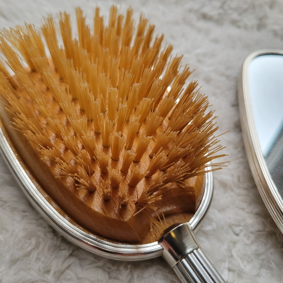 MCM Floral Hand Mirror and Brush Set Made in England - Picture 11 of 11